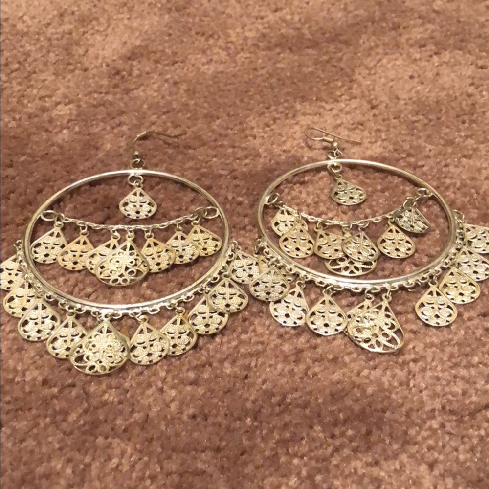 Silver costume jewelry earrings